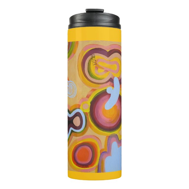 gelbe Uhr Thermosbecher (Vorderseite)