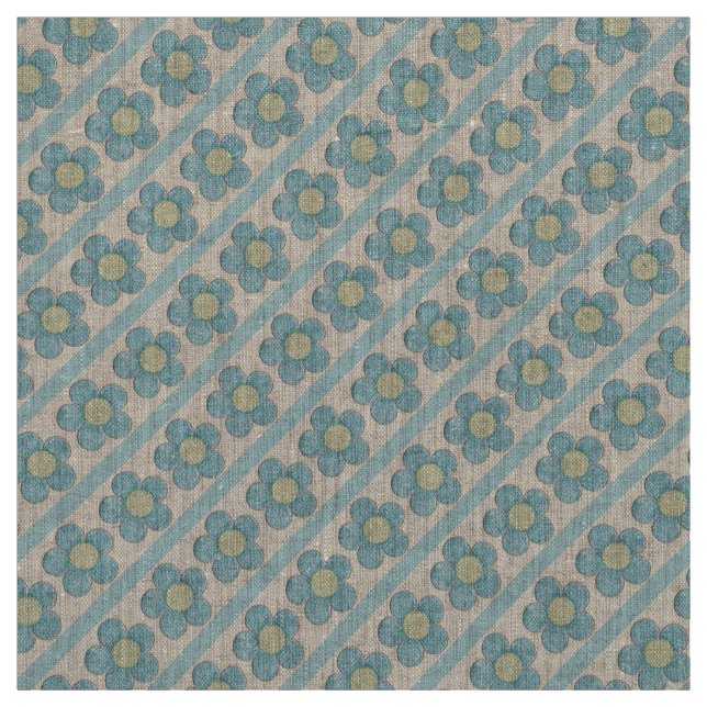 Gelbe und Aquamarine Blume Stoff (Muster)