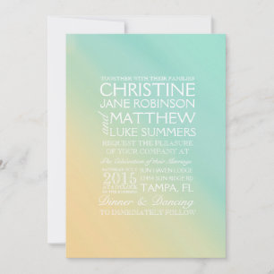 Gelbe und Aquamarine Einladung zur Hochzeit