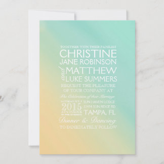 Gelbe und Aquamarine Einladung zur Hochzeit