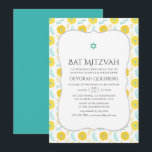 Gelbe und Aquamarine florale Bat Mitzvah Einladung<br><div class="desc">Die gelbe und türkisfarbene Fledermaus-Mitzvah-Einladung wurde so konzipiert,  dass sie schnell und einfach auf Ihre Eventspezifikationen zugeschnitten ist.</div>