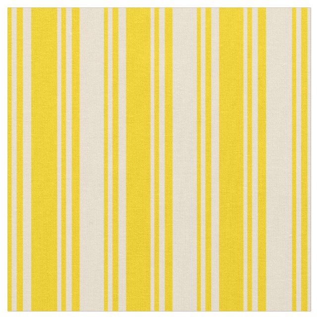 Gelbe und beige farbige Linien Stoff (Nahaufnahme)