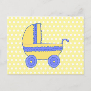 Gelbe und blaue Babywickler. Postkarte