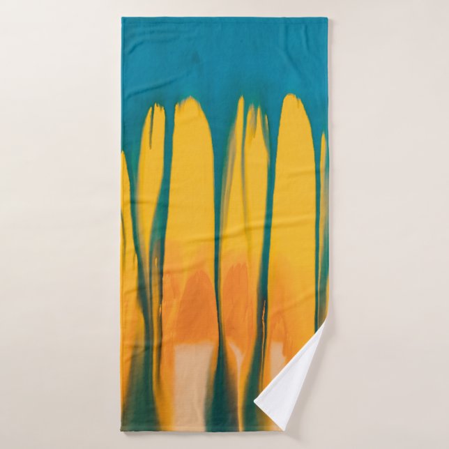 GELBE UND BLAUE BEKLEIDUNG BADEHANDTUCH (Badehandtuch)