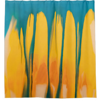 GELBE UND BLAUE BEKLEIDUNG DUSCHVORHANG