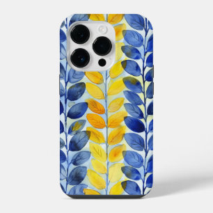 Gelbe und blaue Blätter iPhone 14 Pro Hülle