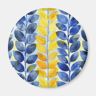 Gelbe und blaue Blätter Magnet