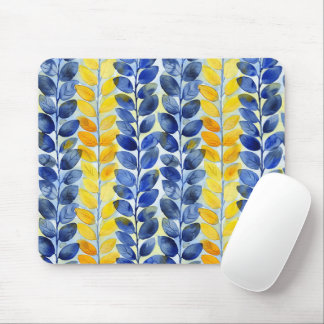 Gelbe und blaue Blätter Mousepad