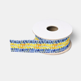 Gelbe und blaue Blätter Ripsband