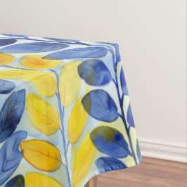 Gelbe und blaue Blätter Tischdecke