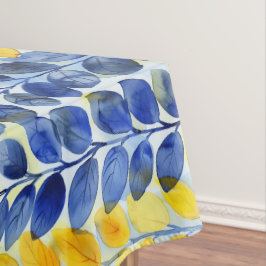 Gelbe und blaue Blätter Tischdecke