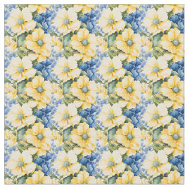Gelbe und blaue Blumen in Frankreich Stoff