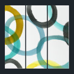 Gelbe und blaue Kreise miteinander schließen Triptychon<br><div class="desc">Ein einfaches Drucken von gelben und blauen Kreise von Megan Meagher. Der weiße Hintergrund lasse die Farben des kreisförmigen Pops. Kaufen Sie noch heute Ihre!</div>