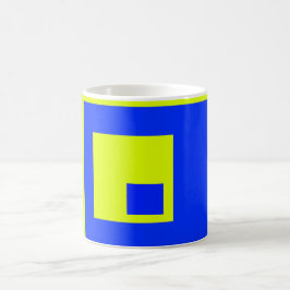 Gelbe und blaue Quadrate Kaffeetasse