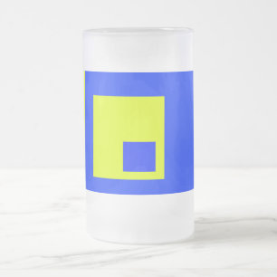 Gelbe und blaue Quadrate Mattglas Bierglas