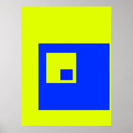 Gelbe und blaue Quadrate Poster