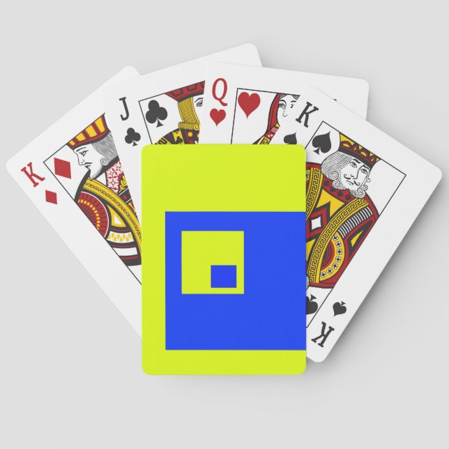 Gelbe und blaue Quadrate Spielkarten (Rückseite)