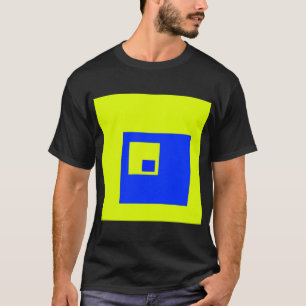 Gelbe und blaue Quadrate T-Shirt