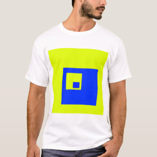 Gelbe und blaue Quadrate T-Shirt