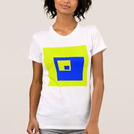 Gelbe und blaue Quadrate T-Shirt