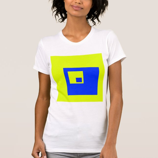 Gelbe und blaue Quadrate T-Shirt (Vorderseite)