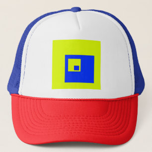 Gelbe und blaue Quadrate Truckerkappe