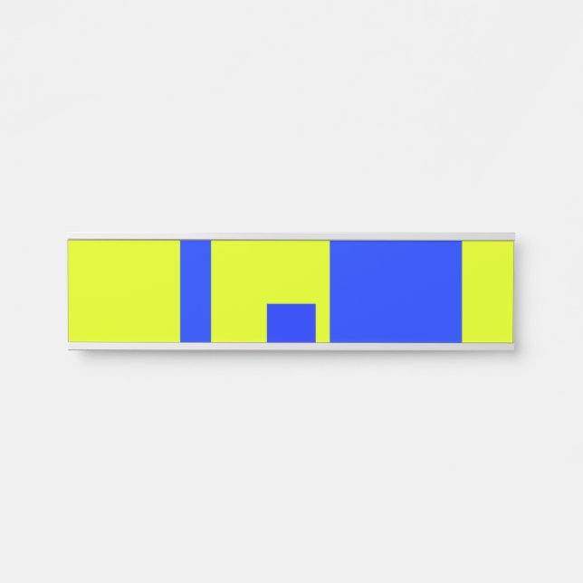 Gelbe und blaue Quadrate Türschild (Vorderseite )