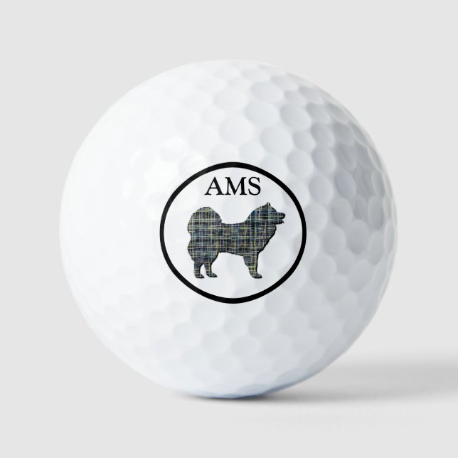 Gelbe und blaue Silhouette Golfball (Vorderseite)