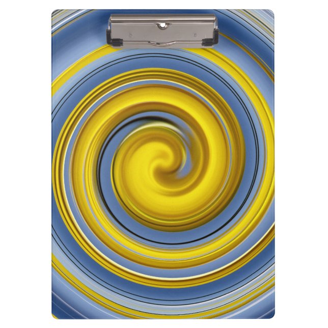 Gelbe und blaue Spirale Klemmbrett (Vorderseite)