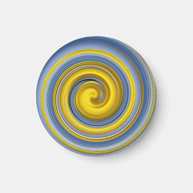 Gelbe und blaue Spirale Magnet (Vorne)