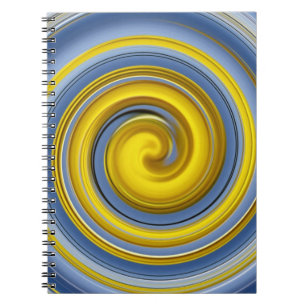 Gelbe und blaue Spirale Notizblock