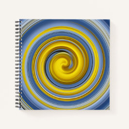 Gelbe und blaue Spirale Notizbuch
