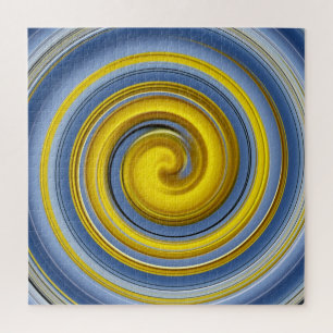 Gelbe und blaue Spirale Puzzle