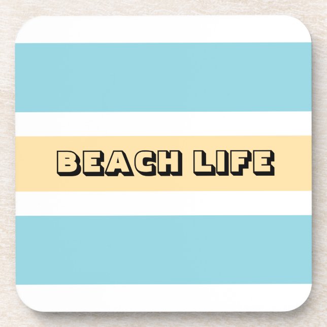 Gelbe und blaue Streifen Getränkeuntersetzer (Vorderseite)