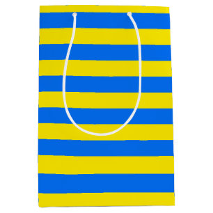 Gelbe und blaue Streifen Mittlere Geschenktüte