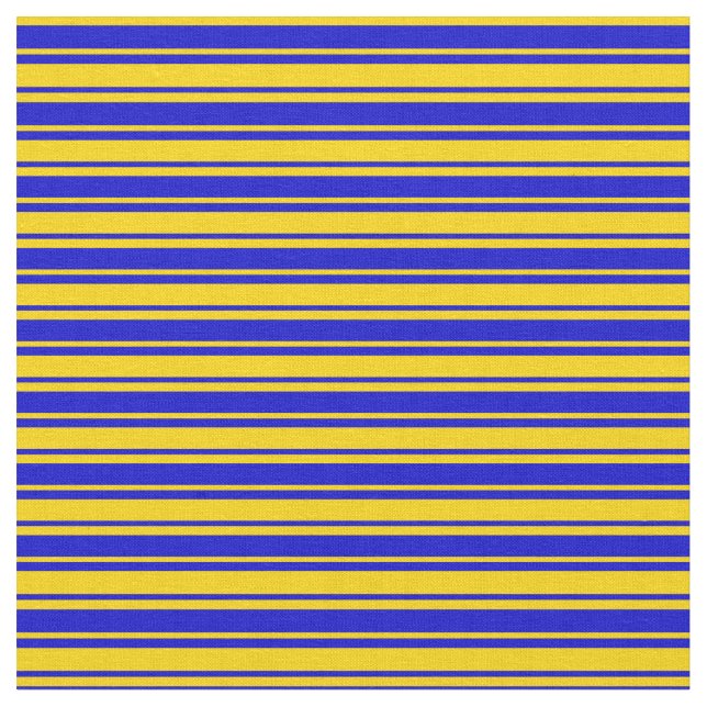 Gelbe und blaue Streifen Stoff (Nahaufnahme)