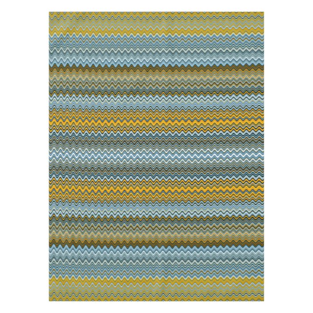 Gelbe und blaue Streifen Tischdecke (Vorderseite)