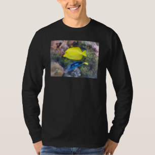Gelbe und blaue Tang-Fische T-Shirt