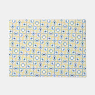 Gelbe und blaue Tile Fußmatte