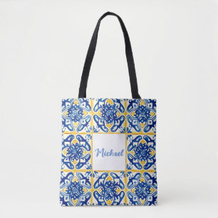 Gelbe und blaue Tile Sommerliche Reise
