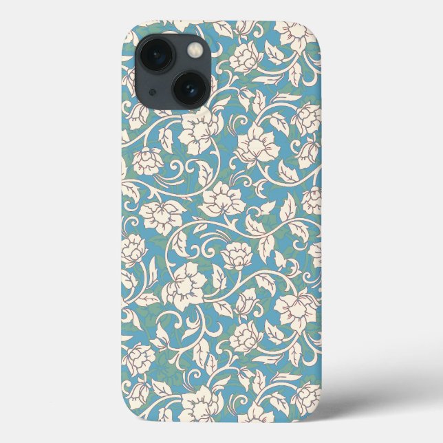 Gelbe und blaue wirbelnde Blume Case-Mate iPhone Hülle (Rückseite)