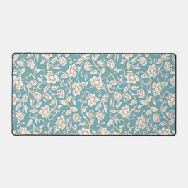 Gelbe und blaue wirbelnde Blume Schreibtischunterlage