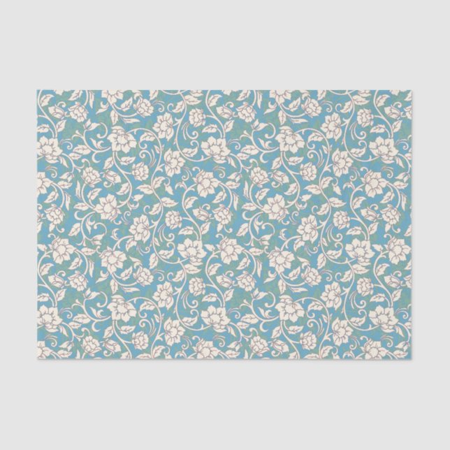 Gelbe und blaue wirbelnde Blume Seidenpapier (Vorderseite)