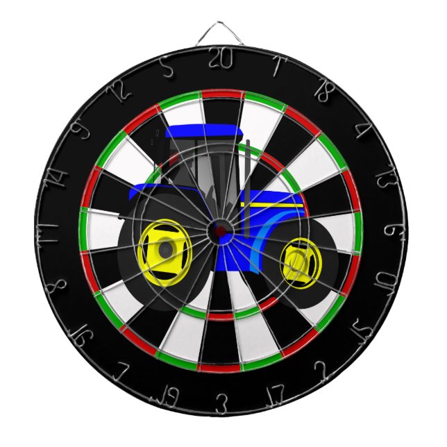Gelbe und blaue Zugmaschine Dartscheibe (vorne)