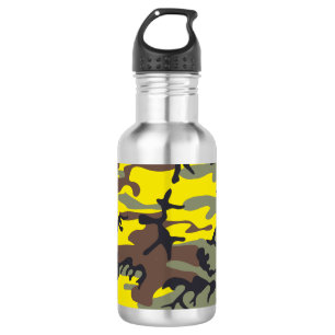 Gelbe und braune Camouflage, Militär, Armee Edelstahlflasche