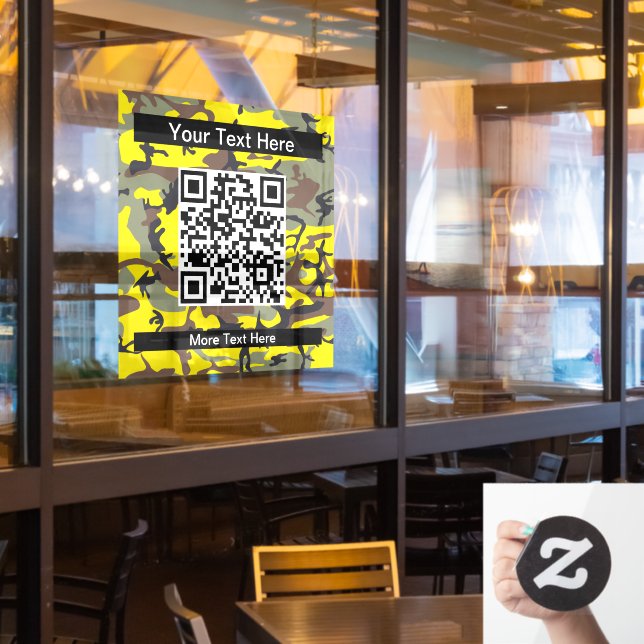 Gelbe und braune Camouflage, Militär, Armee Fensteraufkleber (Restaurantfenster)