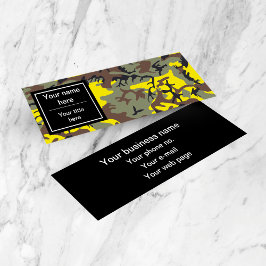 Gelbe und braune Camouflage, Militär, Armee Mini Visitenkarte