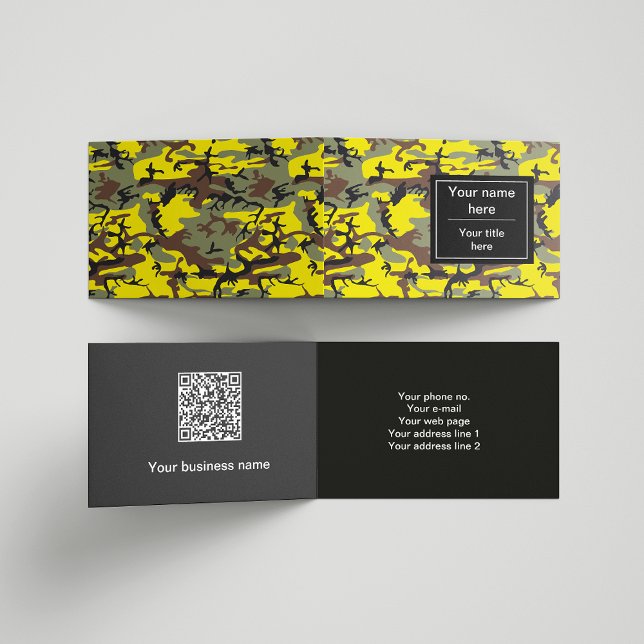 Gelbe und braune Camouflage, Militär, Armee Visitenkarten (Von Creator hochgeladen)