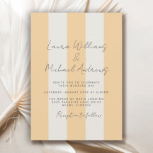 Gelbe und cremefarbene Cabana-Streifen-Hochzeit