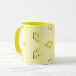 Gelbe und dunkelbraune Sterne und Diamanten Tasse